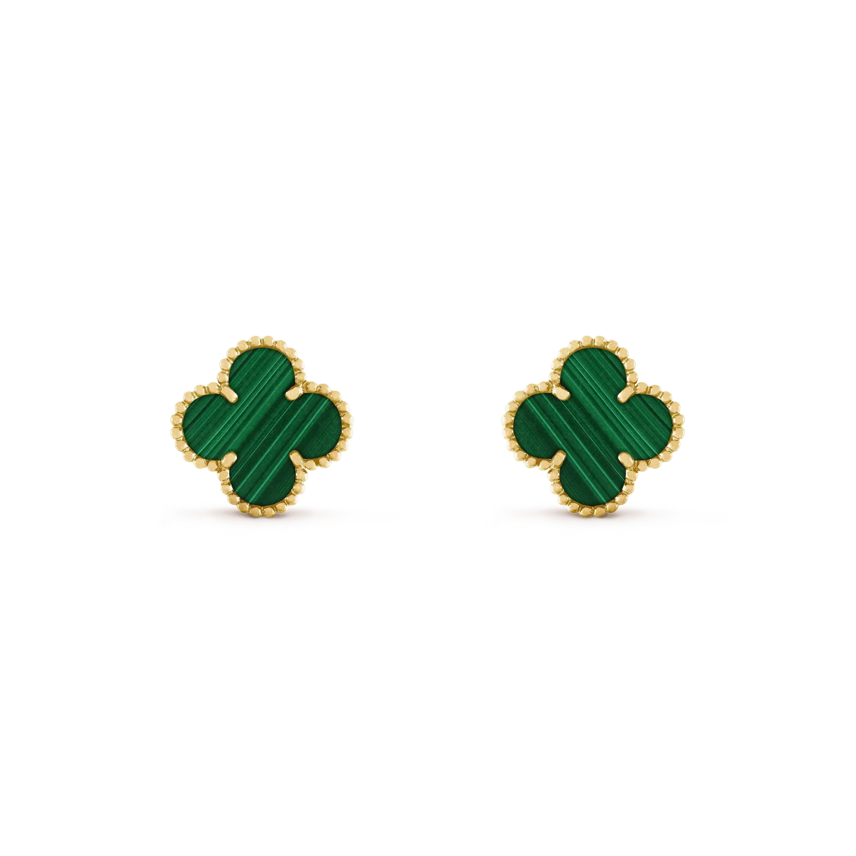 [Lumi Jewels]CLOVER MEDIUM 1 MOTIFS MALACHITE  EARRINGS