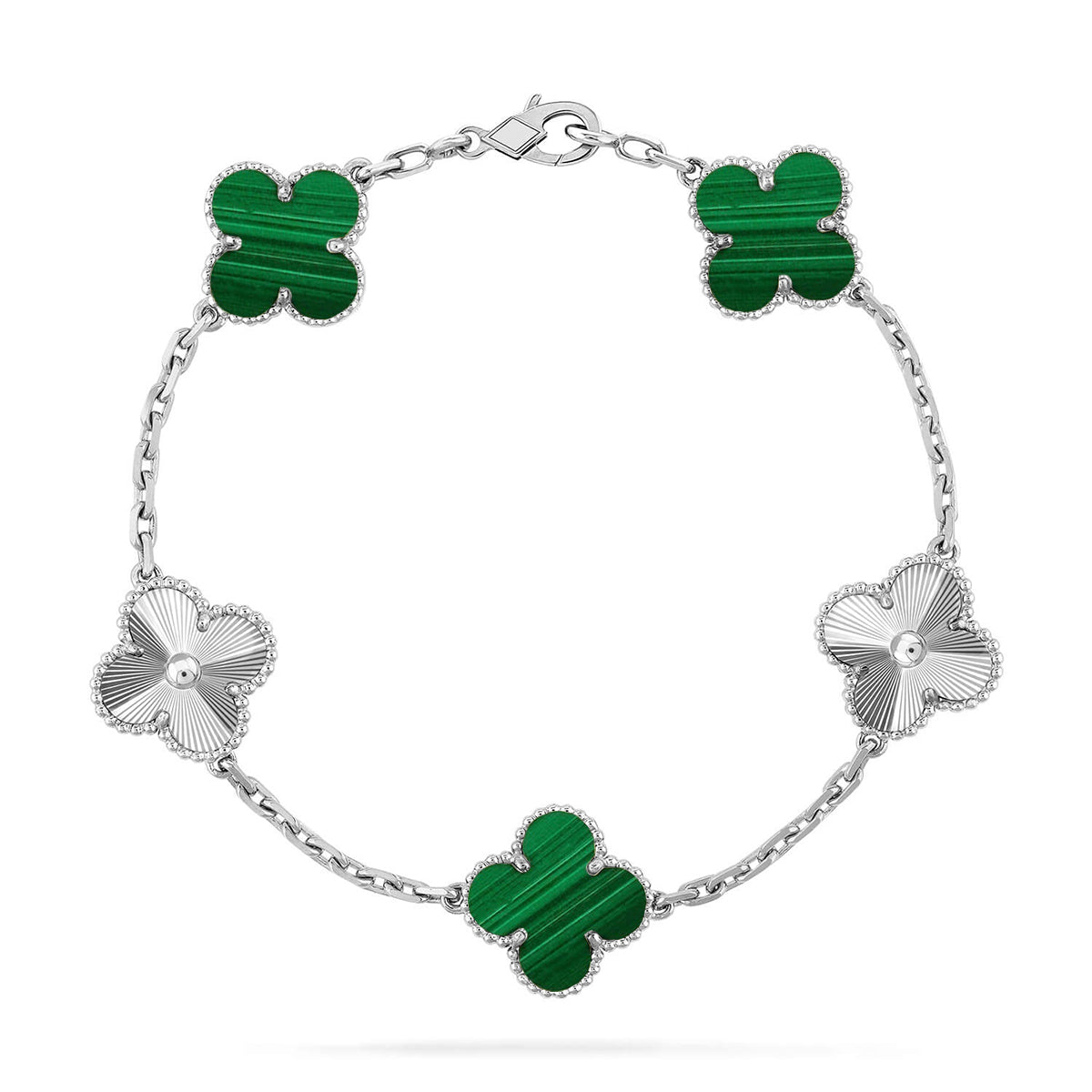 [Lumi Jewels] CLOVER 5 MOTIF MALACHITE BRACELET COLLECTION