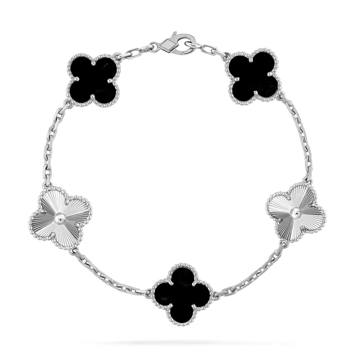 [Lumi Jewels] CLOVER 5 MOTIF ONYXS BRACELET COLLECTION