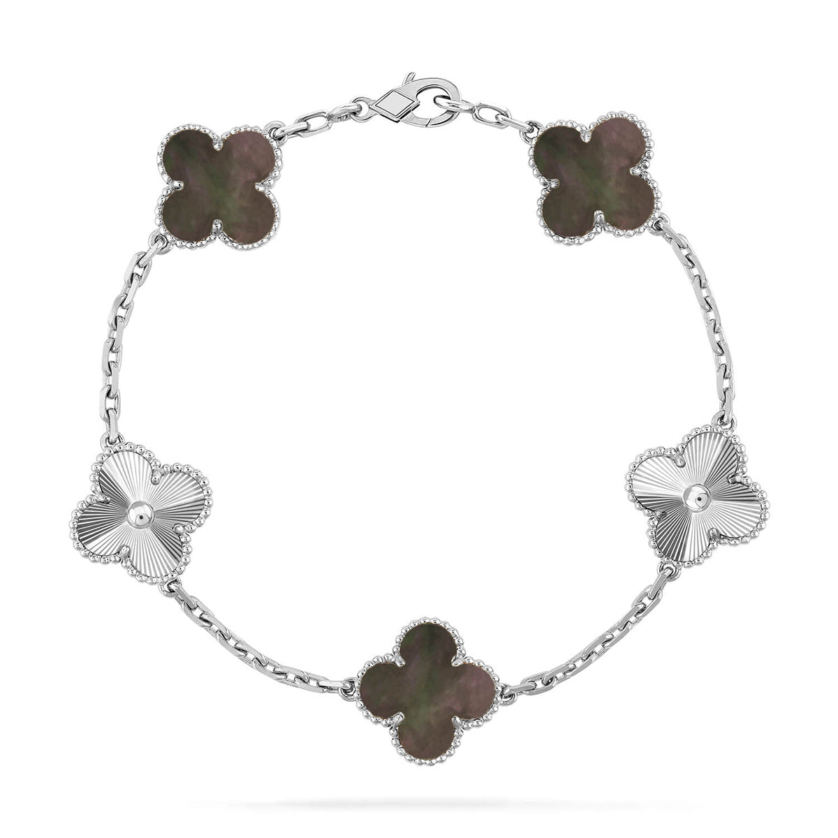 [Lumi Jewels] CLOVER 5 MOTIF GRAY MOP BRACELET COLLECTION