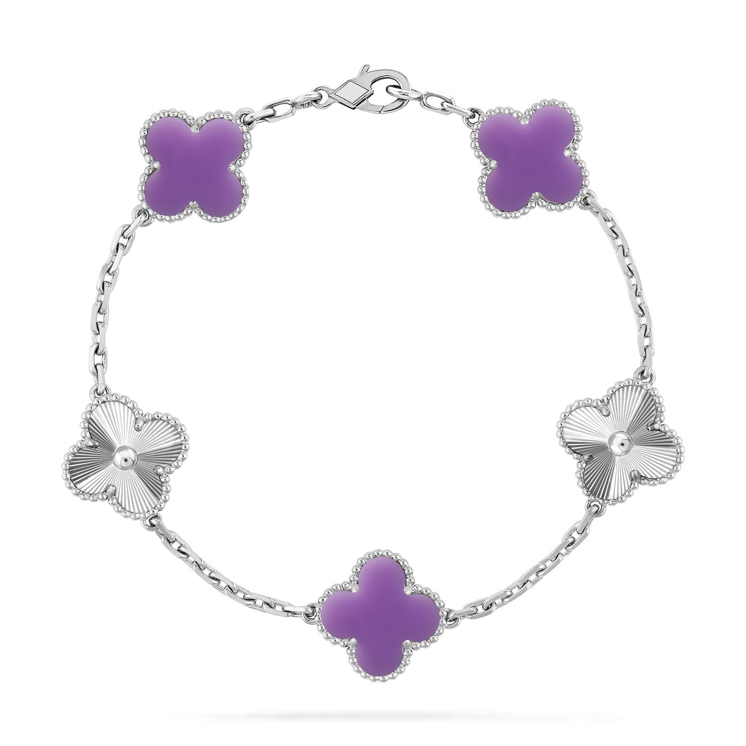 [Lumi Jewels]CLOVER 5 MOTIF LIGHT PURPLE BRACELET COLLECTION