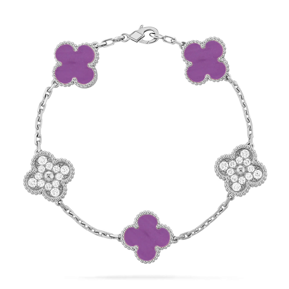 [Lumi Jewels] CLOVER 5 MOTIF VIOLET BRACELET COLLECTION