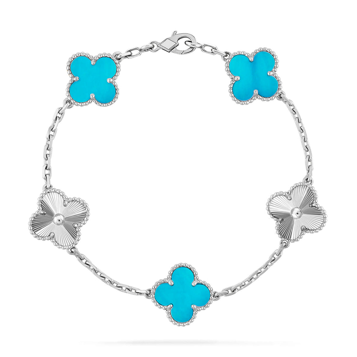 [Lumi Jewels] CLOVER 5 MOTIF TURQUOISE BRACELET COLLECTION