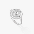 [Lumi]LUCKY MOVE PAVED SILVER DIAMOND RING