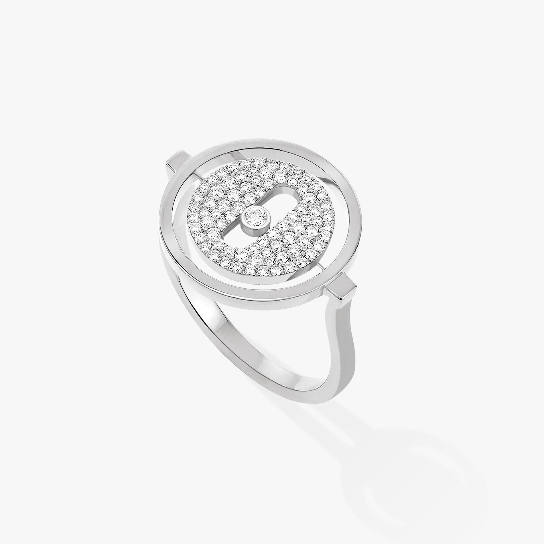 [Lumi]LUCKY MOVE PAVED SILVER DIAMOND RING