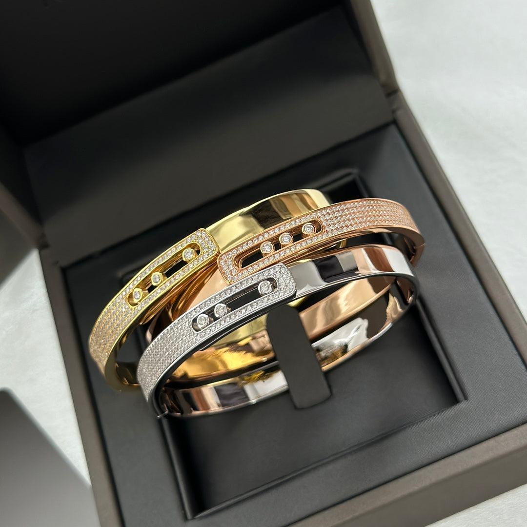 [Lumi Jewels]Move Noa Rose Gold Pav¨¦ Diamond Bangle Bracelet