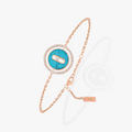 [Lumi]LUCKY MOVE TURQUOISE PINK GOLD DIAMOND BRACELET
