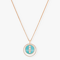 [Lumi]LUCKY MOVE 3 DIAMONDS TURQUOISE PINK GOLD DIAMOND NECKLACE
