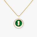 [Lumi]LUCKY MOVE 1 DIAMOND MALACHITE GOLD DIAMOND NECKLACE