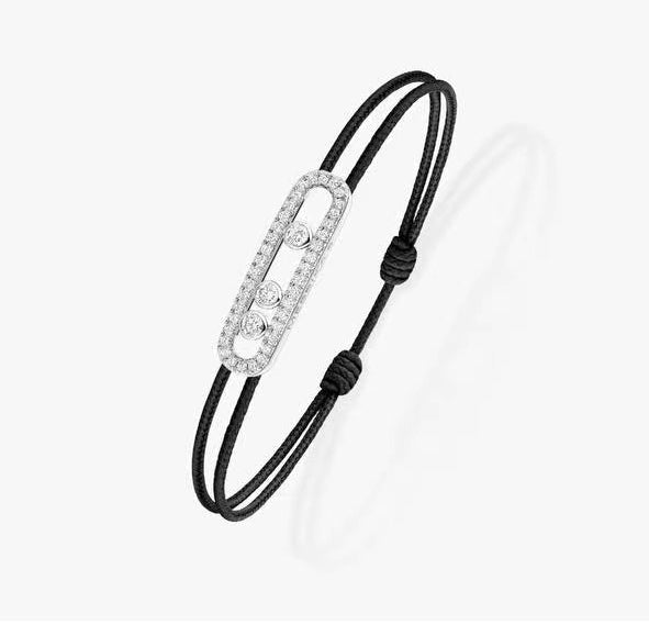 [Lumi]Messika Care(s) pink cord pav茅 bracelet