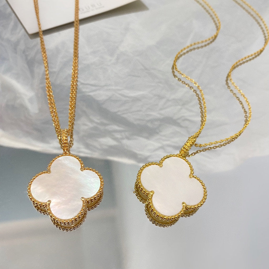[Lumi Jewels]CLOVER 25MM MOP LARGE PENDANT NECKLACE