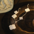 [Lumi Jewels]CLOVER BRACELET 5 MOTIF SILVER DIAMOND PAVED