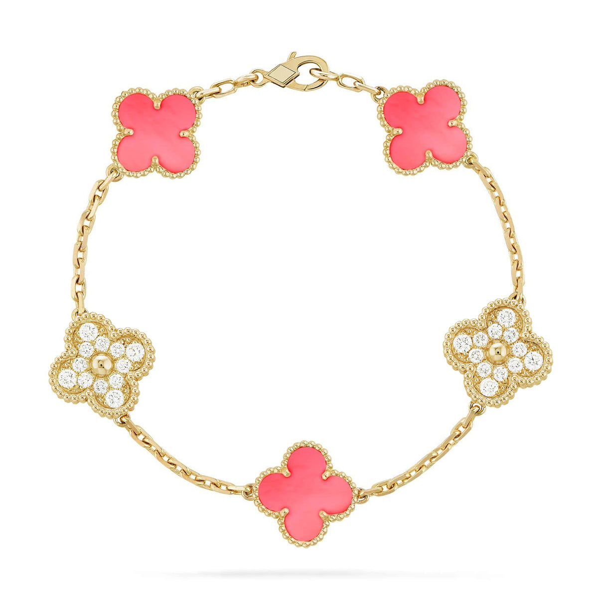 [Lumi Jewels] CLOVER 5 MOTIFS  PINK MOP BRACELET COLLECTION