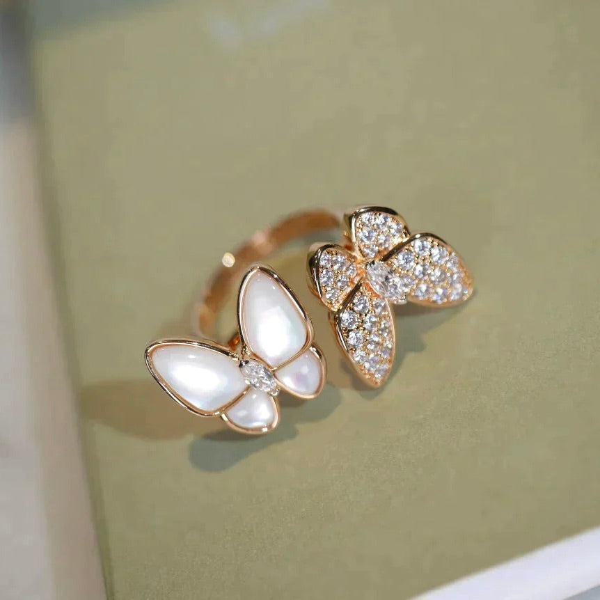 [Lumi Jewels]TWIN BUTTERFLY DIAMOND MOP RING