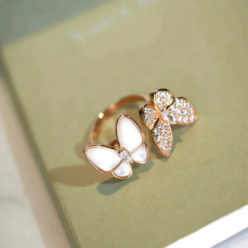 [Lumi Jewels]TWIN BUTTERFLY DIAMOND MOP RING