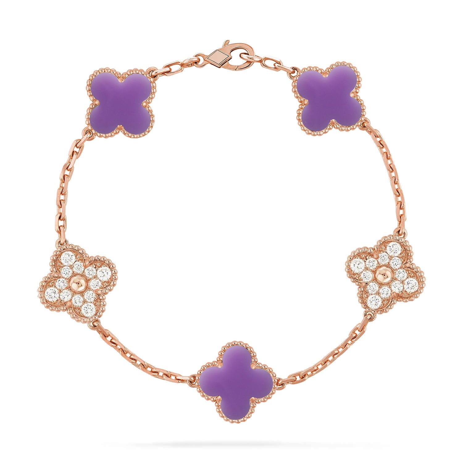 [Lumi Jewels]CLOVER 5 MOTIF LIGHT PURPLE BRACELET COLLECTION
