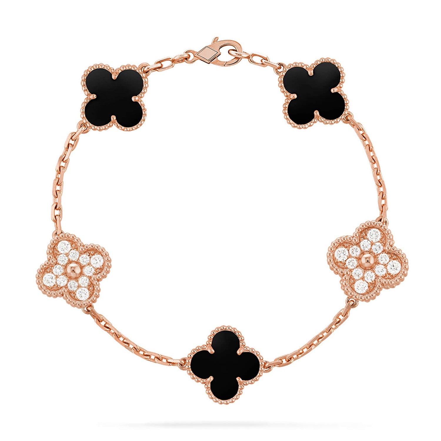[Lumi Jewels] CLOVER 5 MOTIF ONYXS BRACELET COLLECTION