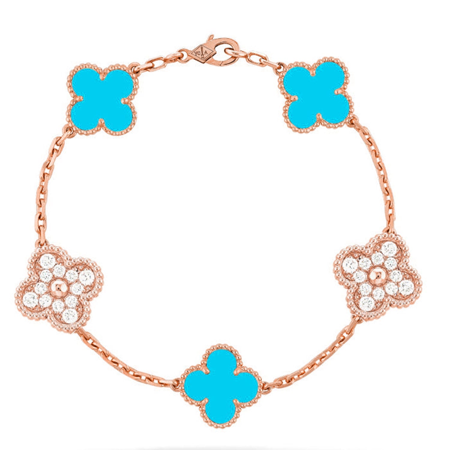 [Lumi Jewels] CLOVER 5 MOTIF TURQUOISE BRACELET COLLECTION