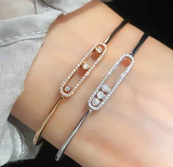 [Lumi Jewels]Move Pav¨¦ Diamond Bangle Bracelet M