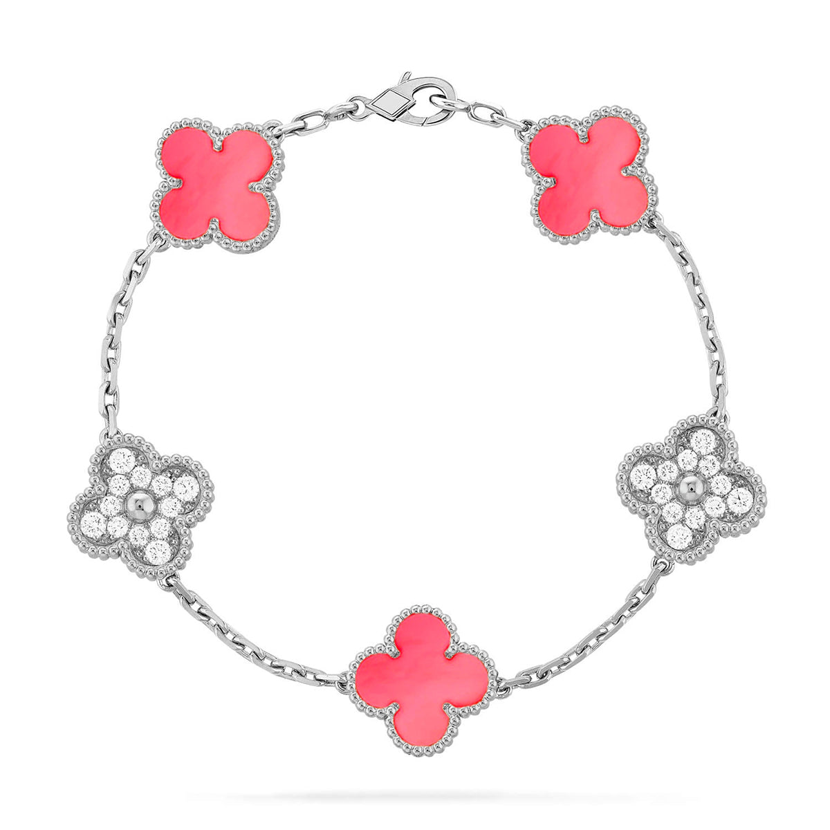 [Lumi Jewels] CLOVER 5 MOTIFS  PINK MOP BRACELET COLLECTION