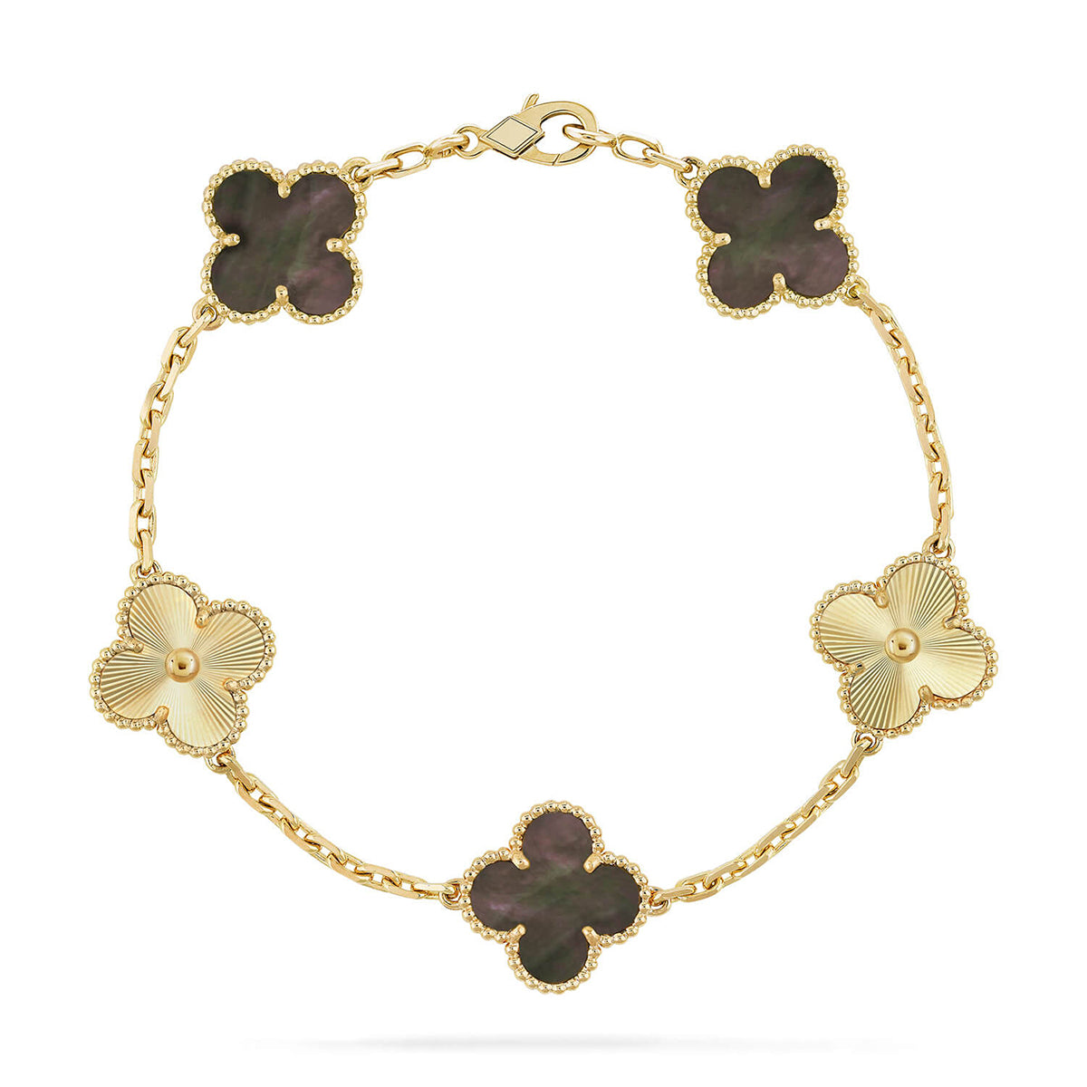 [Lumi Jewels] CLOVER 5 MOTIF GRAY MOP BRACELET COLLECTION