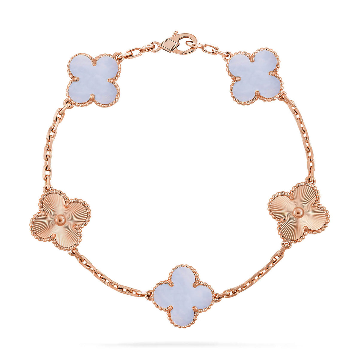 [Lumi Jewels] CLOVER 5 MOTIF PURPLE CHALCEDONY BRACELET COLLECTION