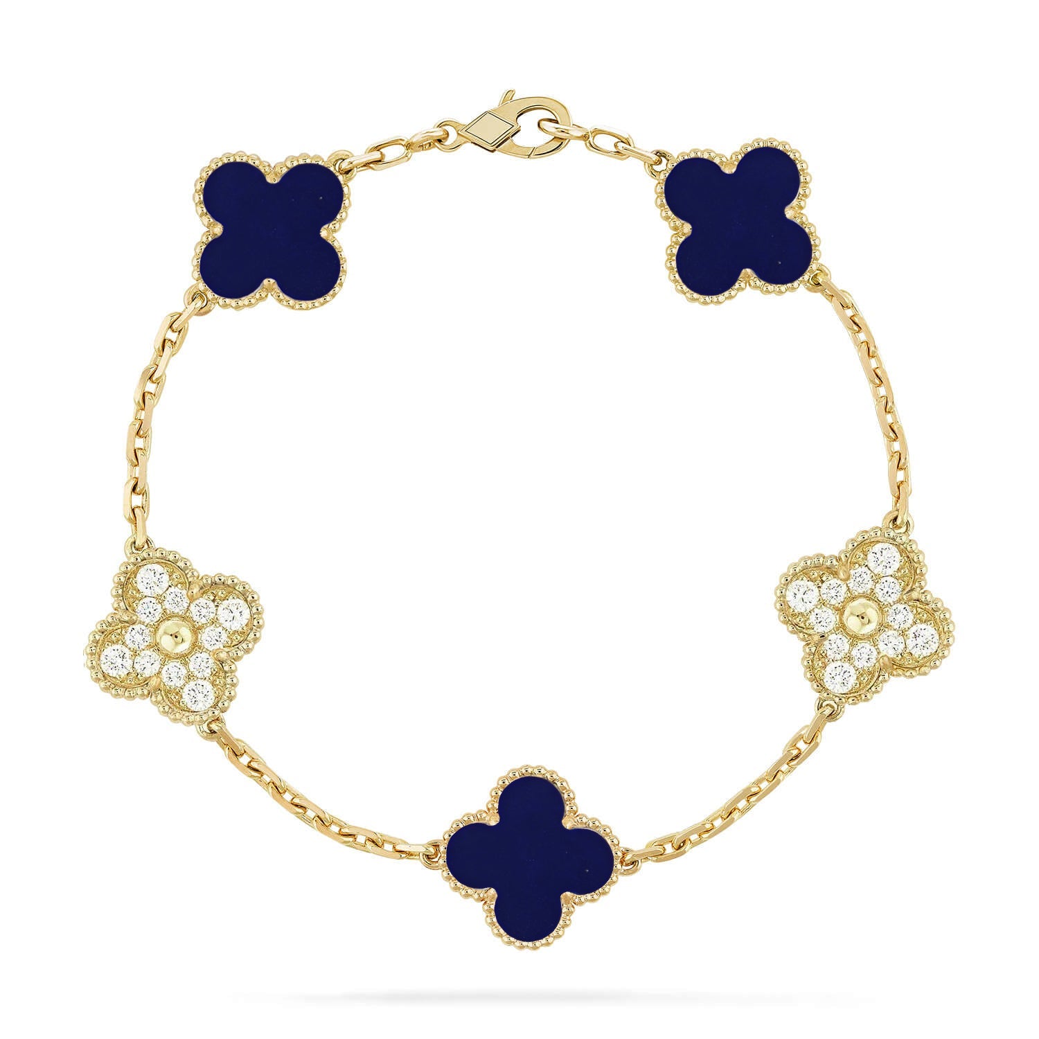 [Lumi Jewels]CLOVER 5 MOTIF LAPIS LAZULI BRACELET COLLECTION