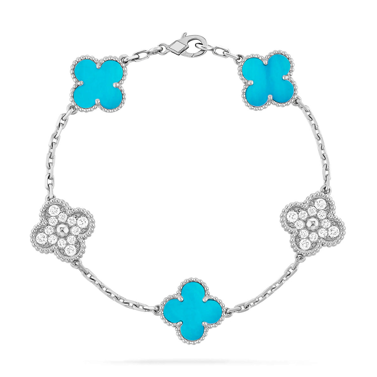 [Lumi Jewels] CLOVER 5 MOTIF TURQUOISE BRACELET COLLECTION