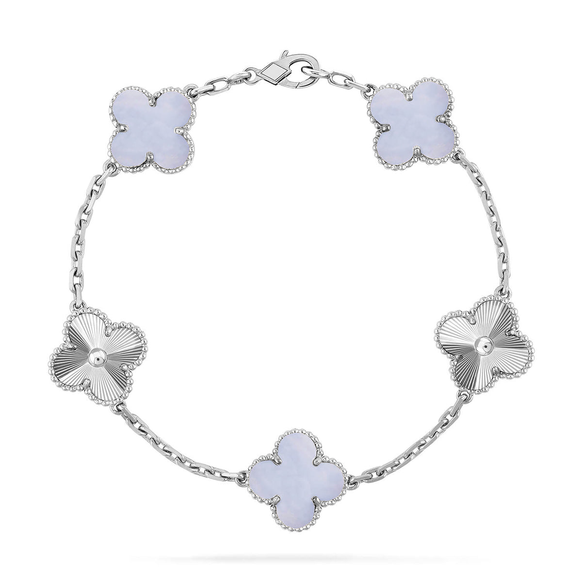 [Lumi Jewels] CLOVER 5 MOTIF PURPLE CHALCEDONY BRACELET COLLECTION
