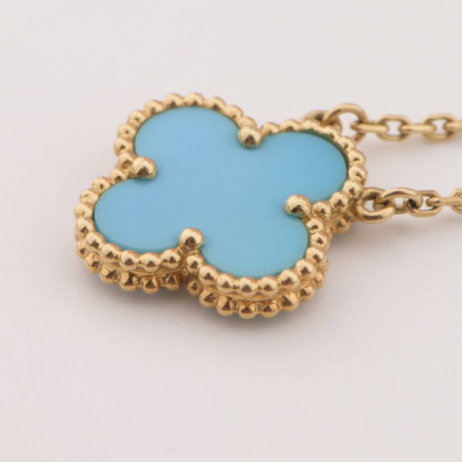 [Lumi Jewels]CLOVER 15MM VINTAGE TURQUOISE NECKLACE