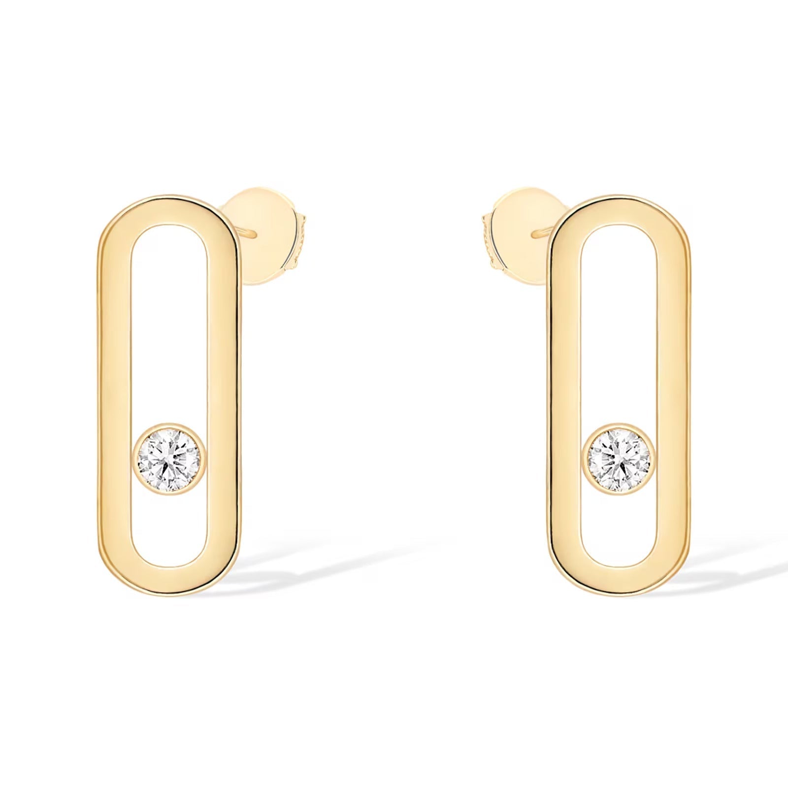 [Lumi]MOVE UNO SMALL 1 DIAMOND EARRINGS