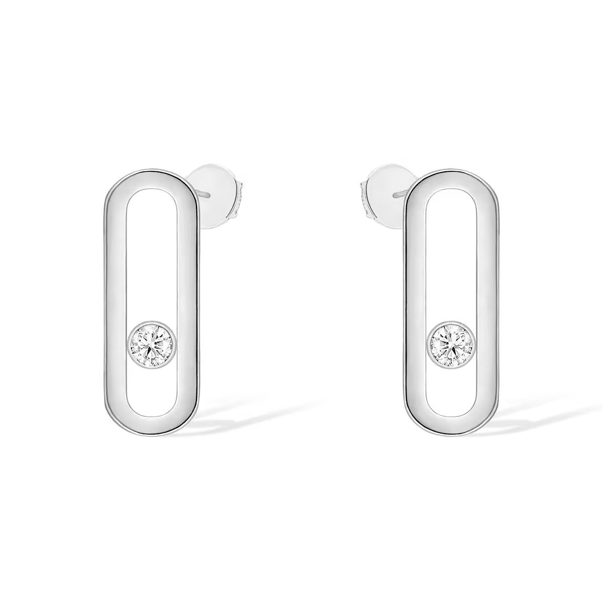 [Lumi]MOVE UNO SMALL 1 DIAMOND EARRINGS