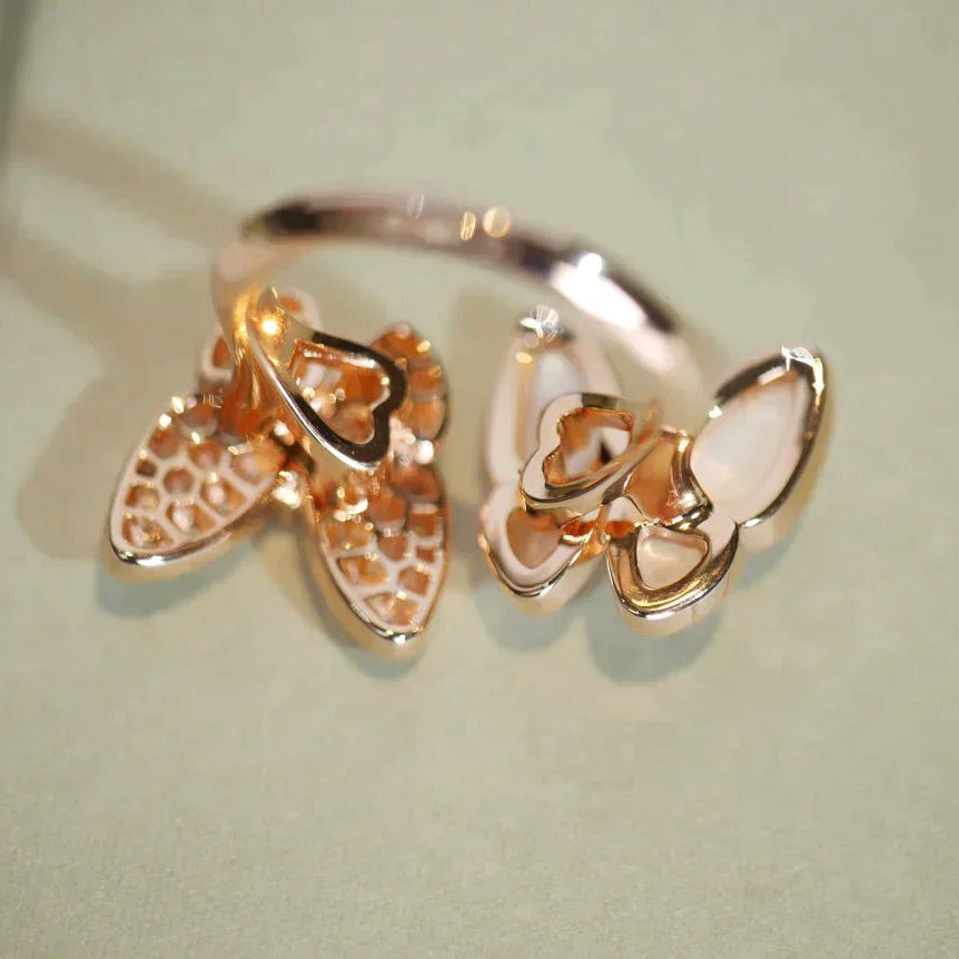 [Lumi Jewels]TWIN BUTTERFLY DIAMOND MOP RING