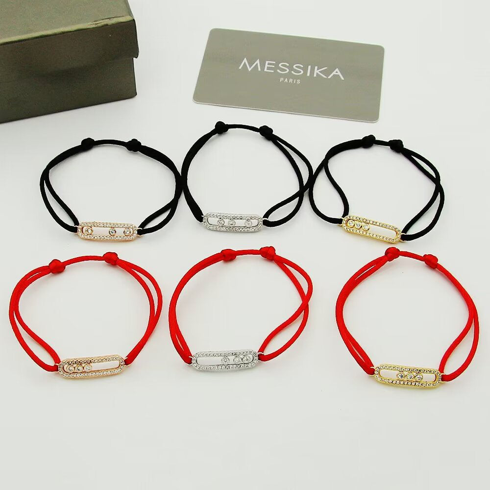 [Lumi]Messika Care(s) pink cord pav茅 bracelet