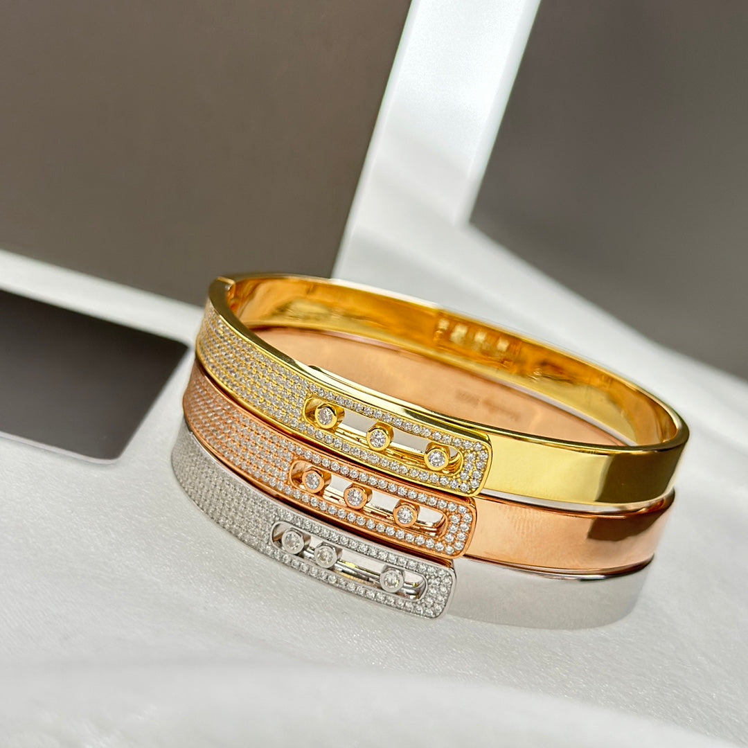 [Lumi Jewels]Move Noa Rose Gold Pav¨¦ Diamond Bangle Bracelet