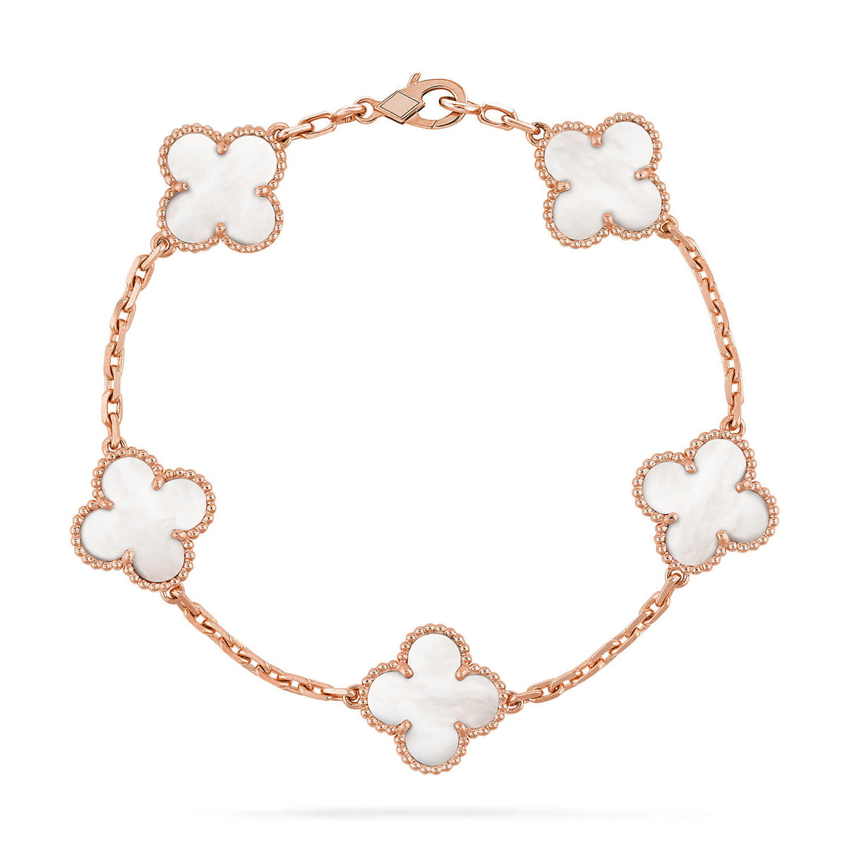 [Lumi Jewels]CLOVER WHITE PEARL MOP 5 MOTIF BRACELET COLLECTION