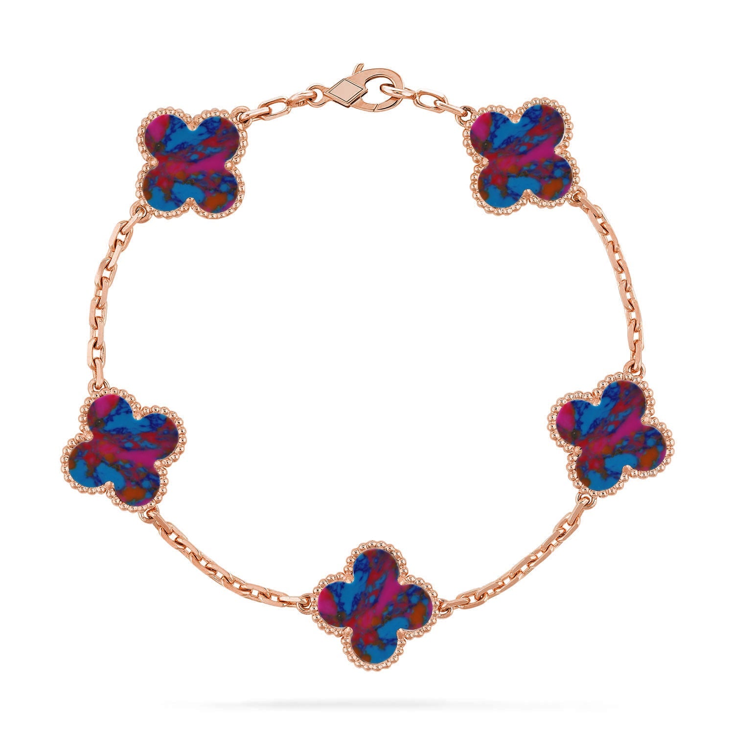 [Lumi Jewels]CLOVER 5 MOTIF COLOR GEMSTONES BRACELET COLLECTION