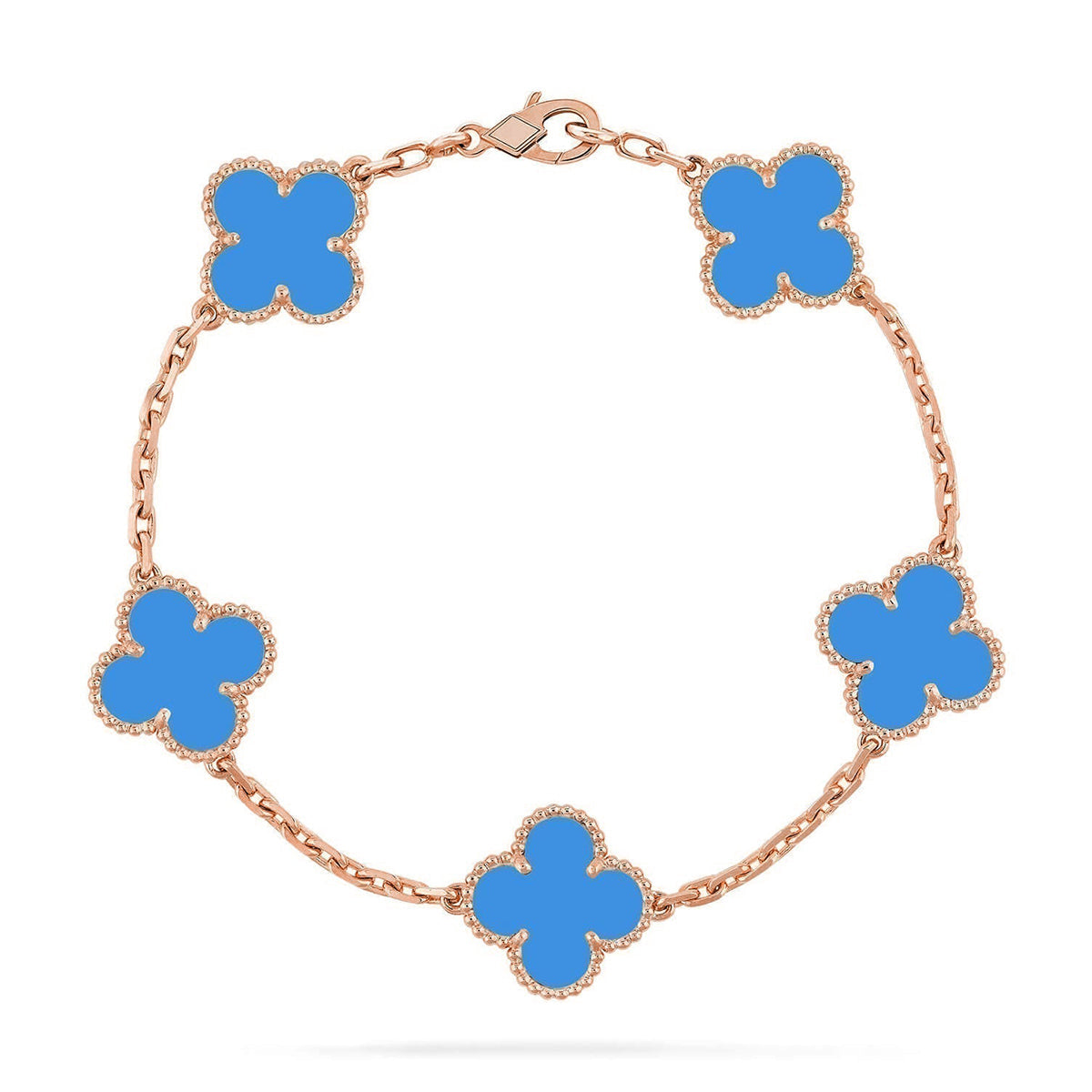 [Lumi Jewels] CLOVER 5 MOTIF BLUE AGATE BRACELET COLLECTION