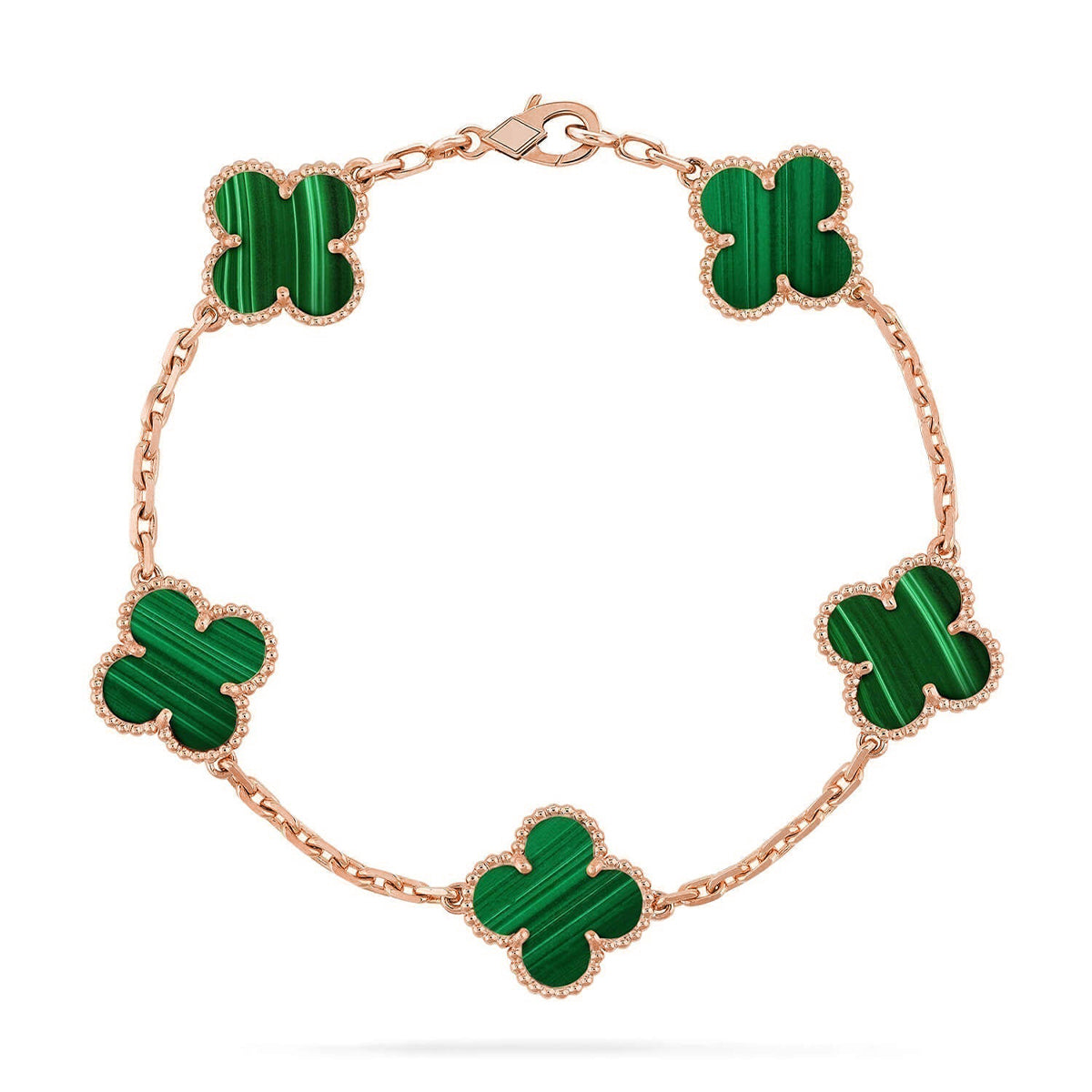 [Lumi Jewels] CLOVER 5 MOTIF MALACHITE BRACELET COLLECTION