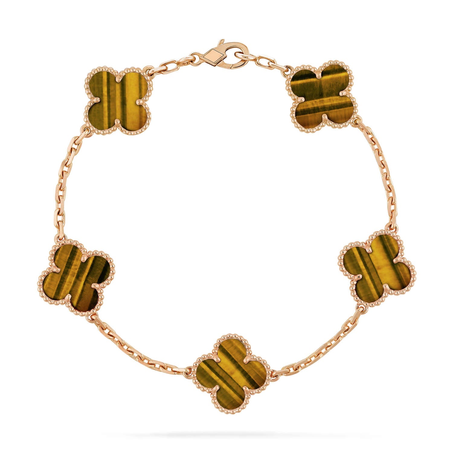 [Lumi Jewels] CLOVER 5 MOTIFS TIGER EYE BRACELET COLLECTION