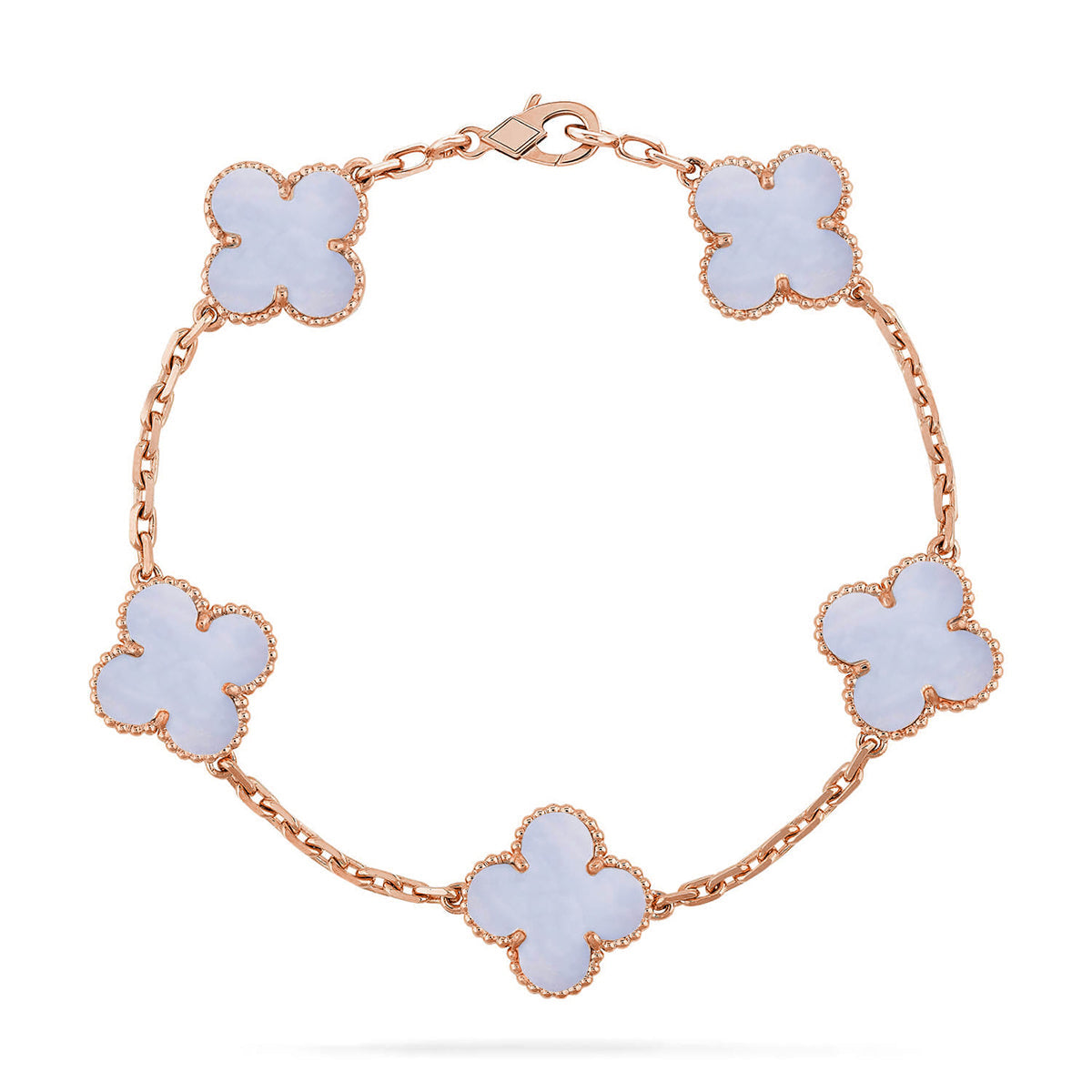 [Lumi Jewels] CLOVER 5 MOTIF PURPLE CHALCEDONY BRACELET COLLECTION
