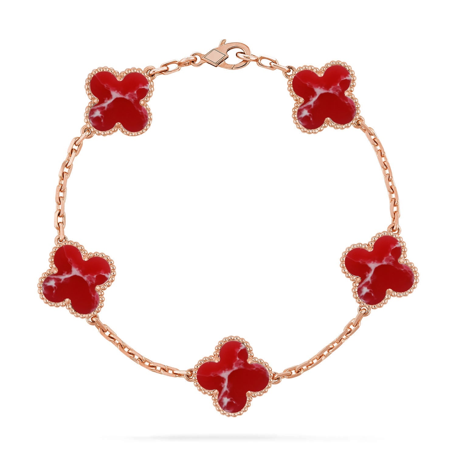 [Lumi Jewels]CLOVER 5 MOTIF RED PATTERN BRACELET COLLECTION