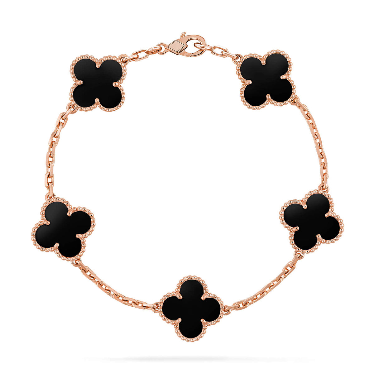 [Lumi Jewels] CLOVER 5 MOTIF ONYXS BRACELET COLLECTION