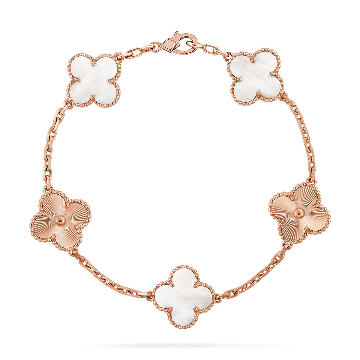 [Lumi Jewels]CLOVER WHITE PEARL MOP 5 MOTIF BRACELET COLLECTION