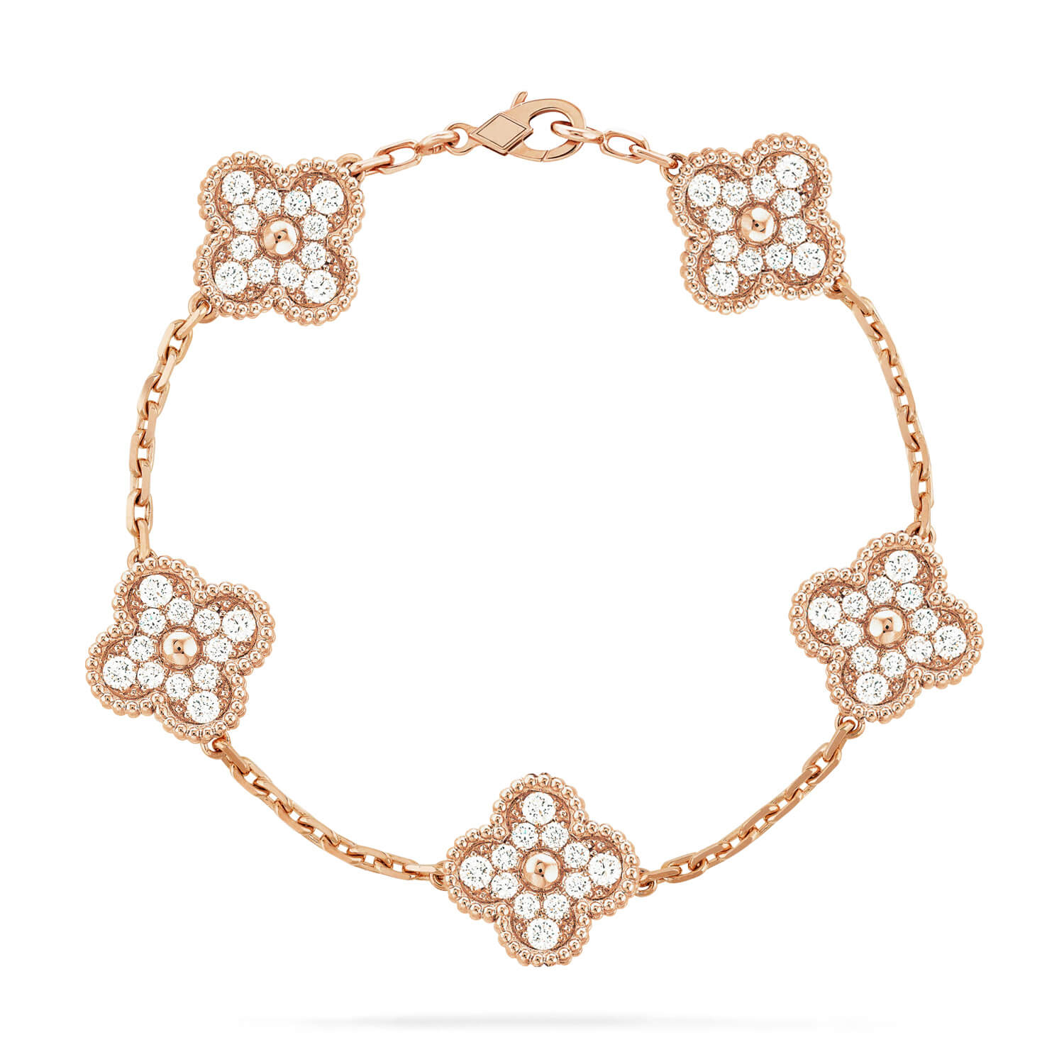 [Lumi Jewels] CLOVER 5 MOTIF FULL DIAMOND BRACELET COLLECTION
