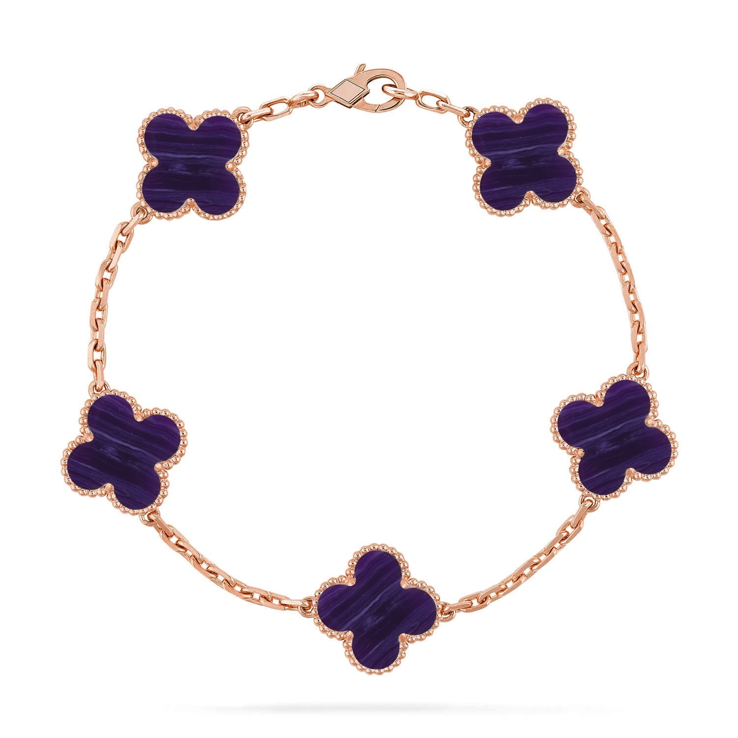 [Lumi Jewels]CLOVER 5 MOTIF PURPLE STRIPES BRACELET COLLECTION