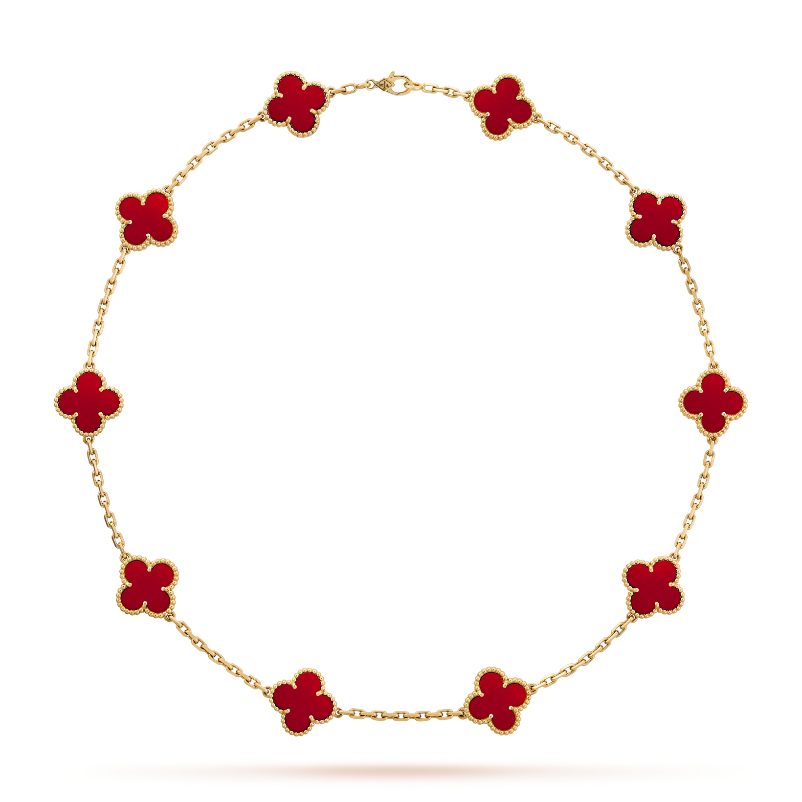 [Lumi Jewels]CLOVER 10 MOTIFS CARNELIAN NECKLACE