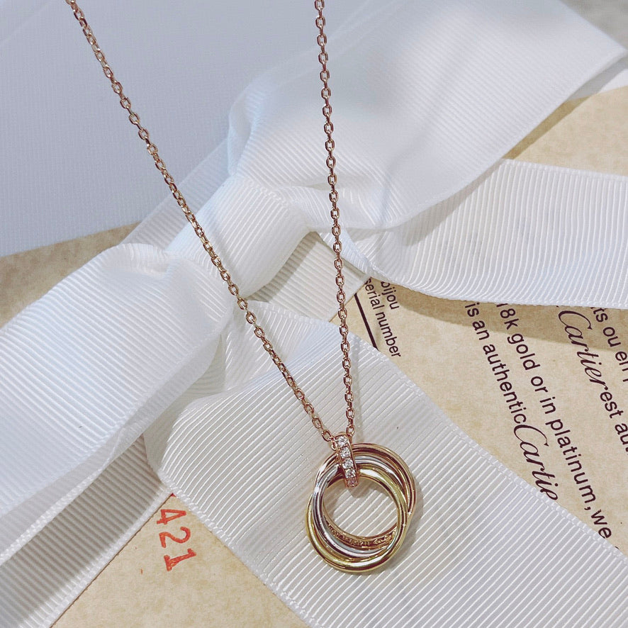 [Lumi Jewels]TRINITY NECKLACE GOLD  DIAMONDS