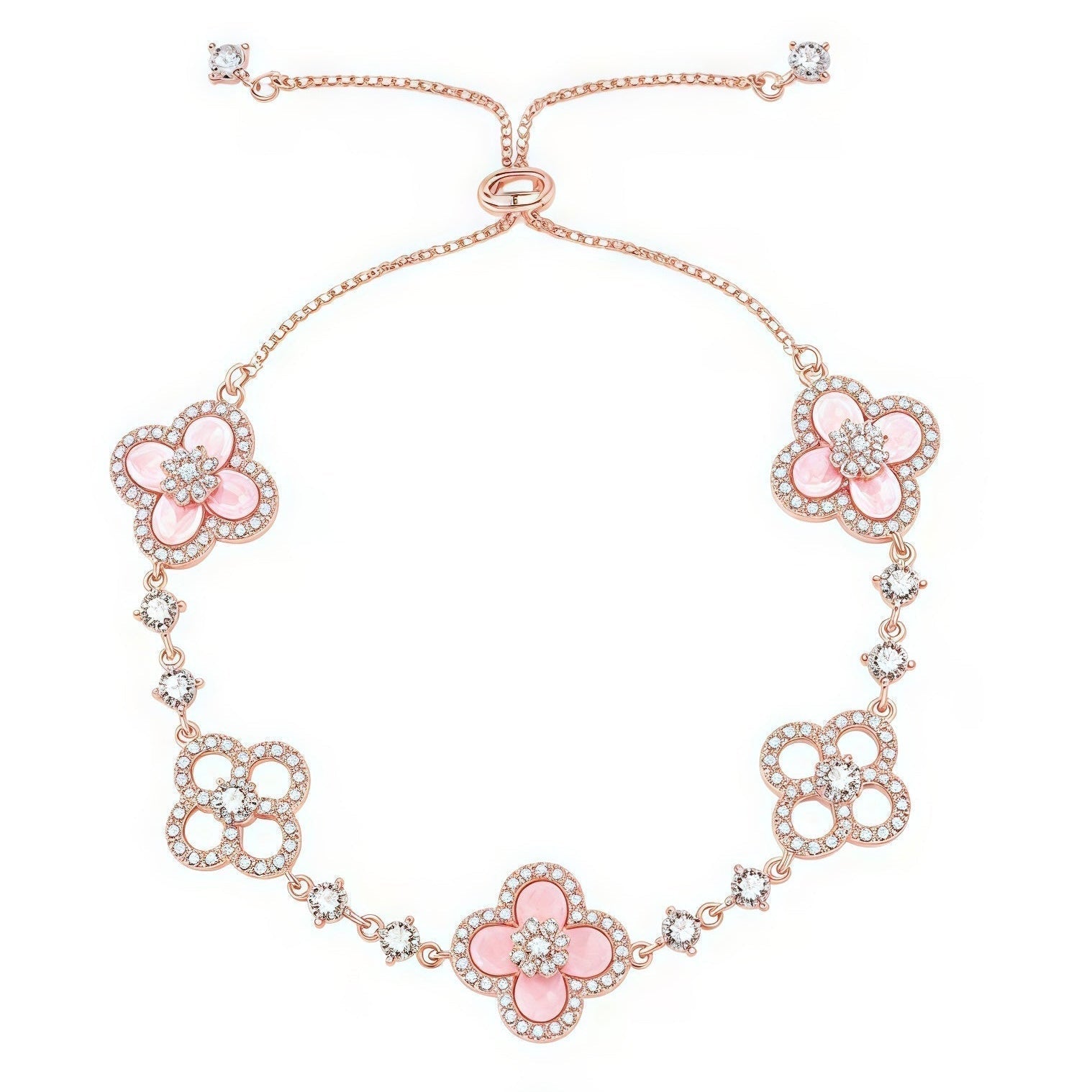 [Lumi Jewels]CLOVER 5 MOTIF PINK BLUE RED WHITE BRACELET