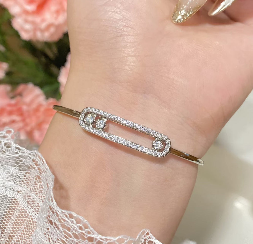 [Lumi Jewels]Move Pav¨¦ Diamond Bangle Bracelet M